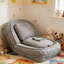 Canapé Lazy 5 positions réglables, pliable, peu encombrant, multifonctionnel pour le salon, la chambre à coucher | Gris | Polyester-1816018330