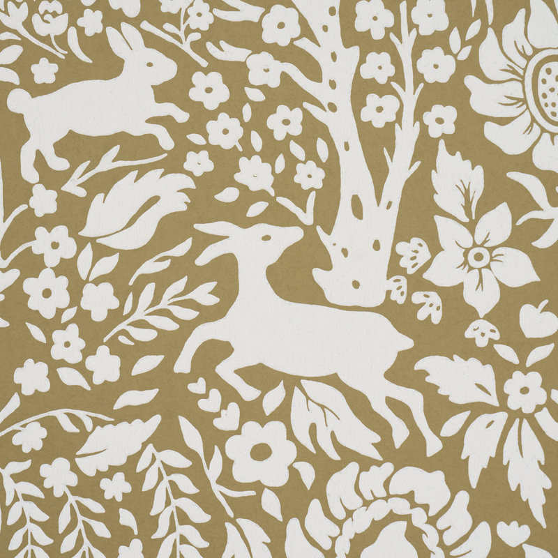 Deerfield Wallpaper, Green