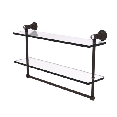 Freyja 2 Piece Glass Accent Shelf with Towel Bar