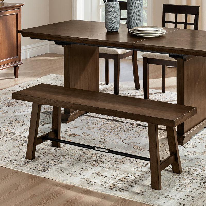 Amparo Farmhouse Dining Bench with Solid Wood Frame