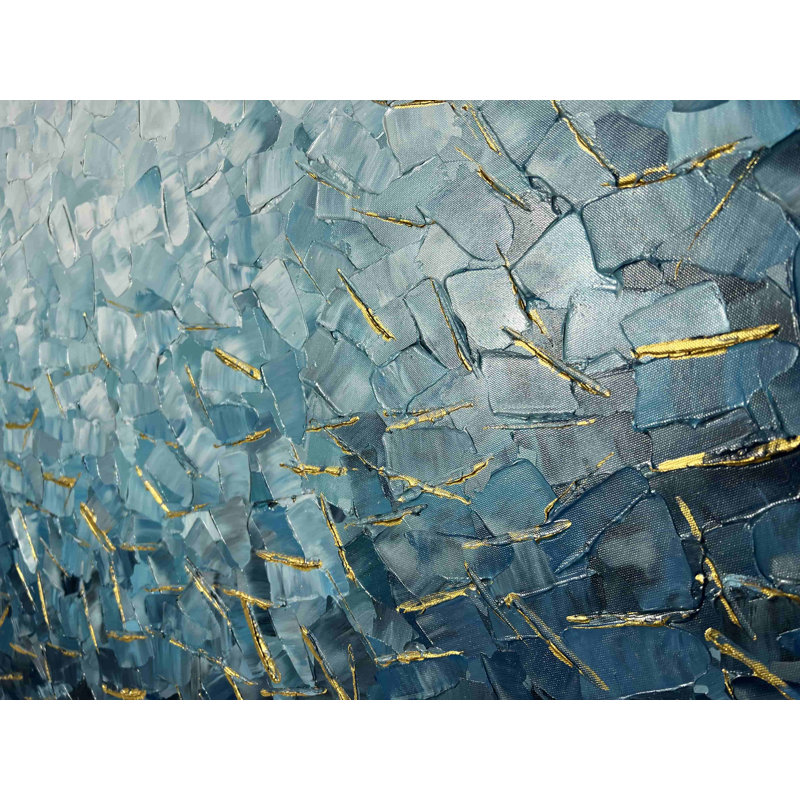 Oceanic Shimmer Abstract Canvas Art, 24" H x 48" W x 1.5" D