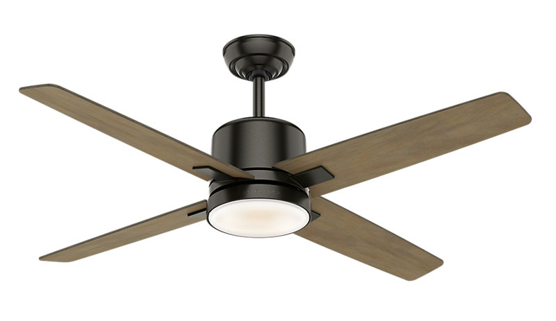 52" Axial Ceiling Fan With LED Light Kit And Wall Control, Noble Bronze