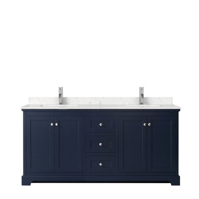 Avery 72'' Free Standing Double Bathroom Vanity with Cultured Marble Top -  Wyndham Collection, WCV232372DBCC2UNSMXX