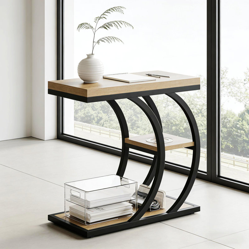 Table de bout de style contemporain, table d'appoint à 3 niveaux pour le salon