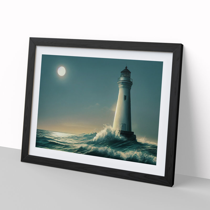 Epic Lighthouse - Framed Print, Black, 46cm H x 64cm W x 2cm D
