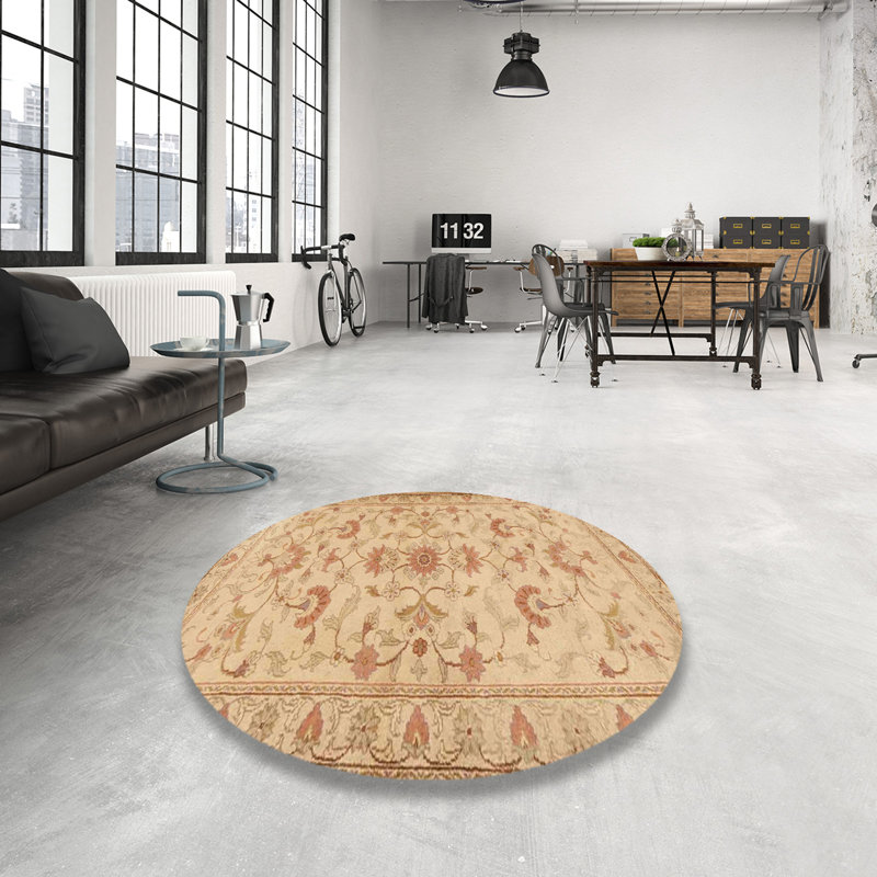 Tapis oriental beige Humza, Rond 8 pi