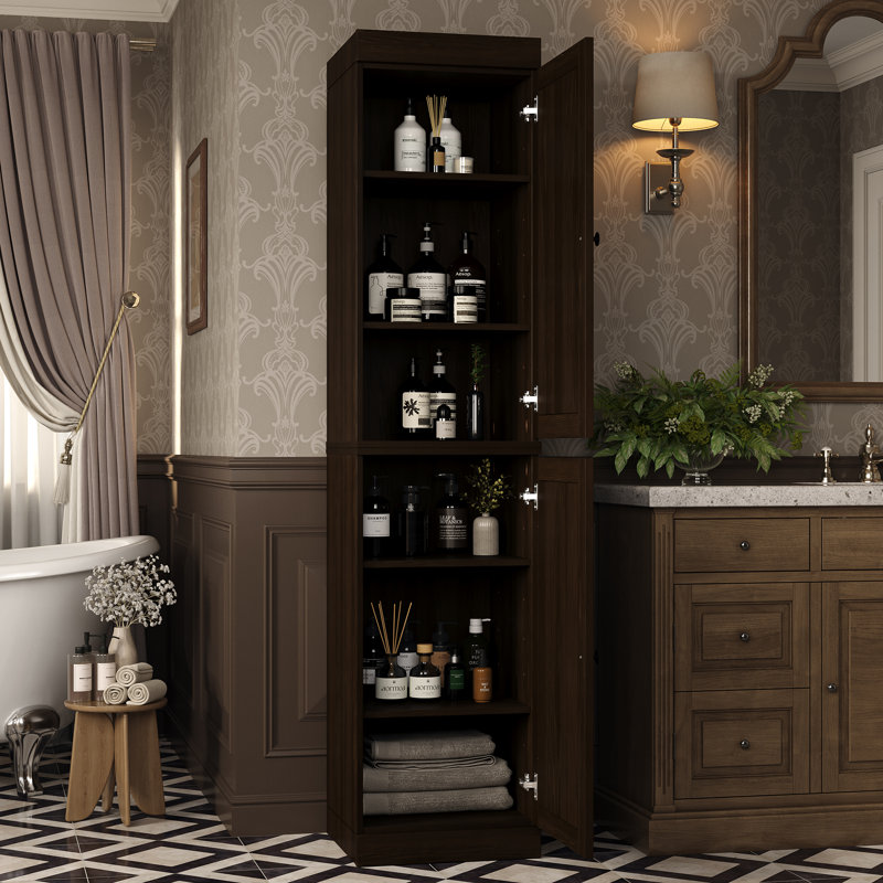 16.5" W Solid Wood Bathroom Cabinet, Espresso