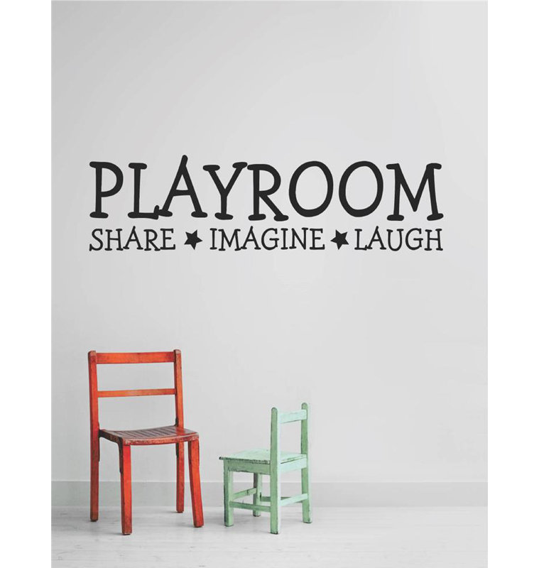 Décalcomanie murale salle jeux share imagine, Noir, H 10 po x l 40 po x P 0,16 po