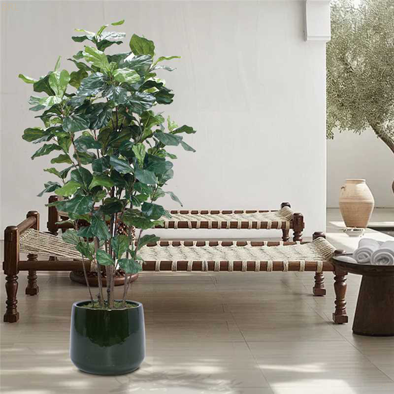 4 Pieces Ceramic Flowerpot, Modern Planter For Patio, Garden Or Windowsills, Antique Green