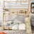 Twin over Queen House Bunk Bed with Climbing Nets and Climbing Ramp-217389280