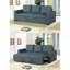 Canapé-lit convertible en polyfibre bleu gris
