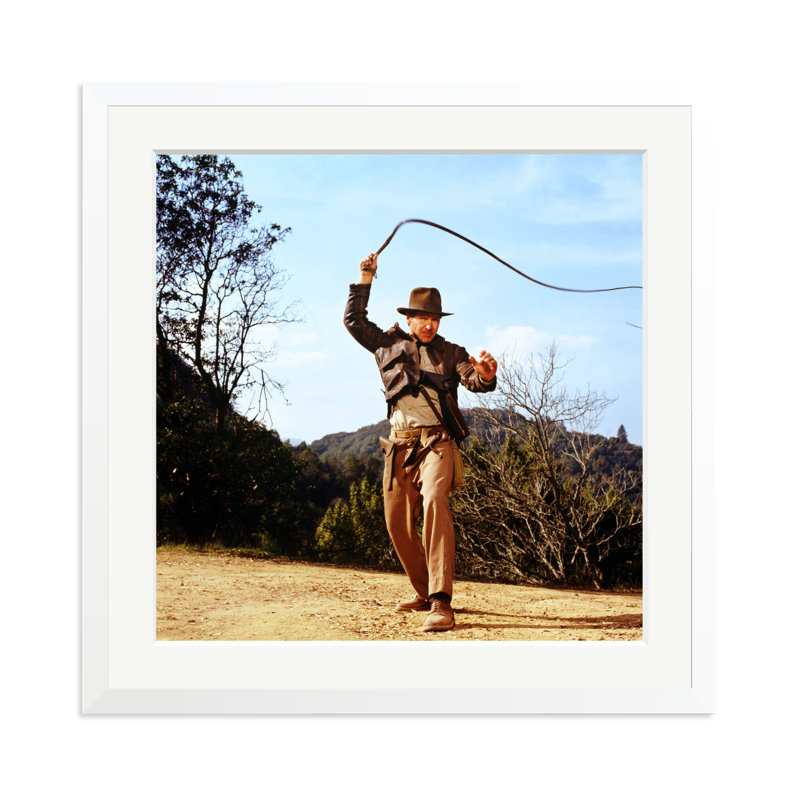 Harrison Ford as Indiana Jones, 25" H x 25" W, White