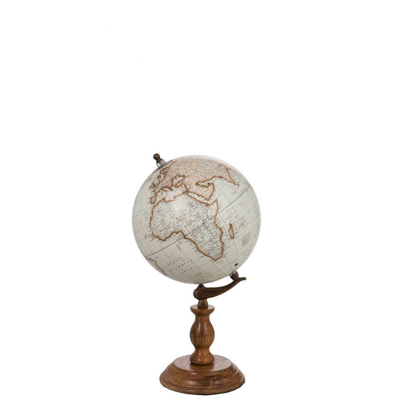 Wood Tabletop Globe, 54.5cm H x 30cm W x 30cm D