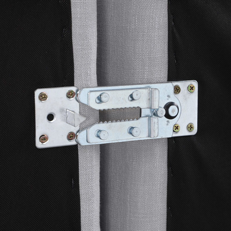 Canapé modulaire de coin rembourré 6 pièces Itala, Tissu gris texturé en lin