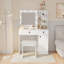 Meuble-lavabo pour chambre à coucher avec lumières et miroir - Blanc