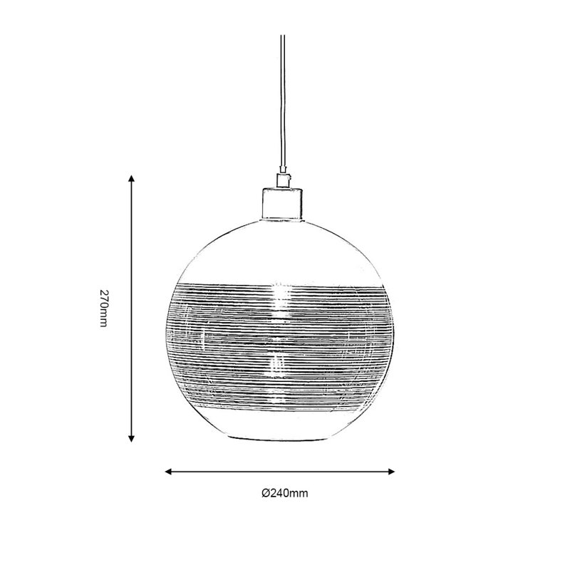 Martinique 1 - Light Copper Sphere Pendant, Copper