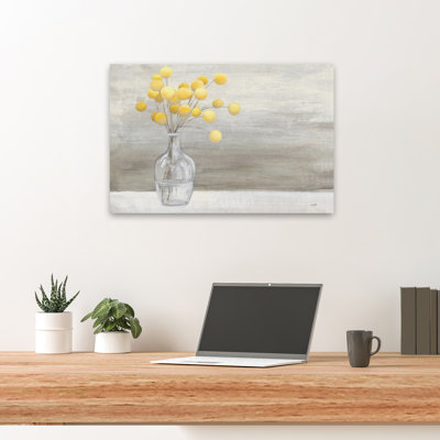 Cheerful Craspedia Contemporary Floral Floral Bouquet Grey Bouquet Brown