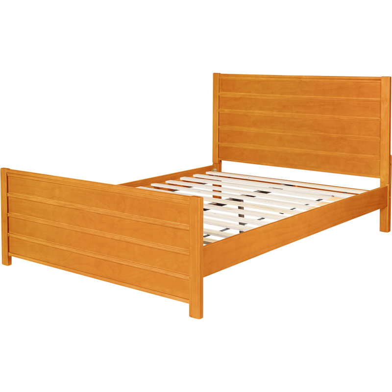 Caroline Platform Bed with Paneled Headboard and Footboard, King, Cherry