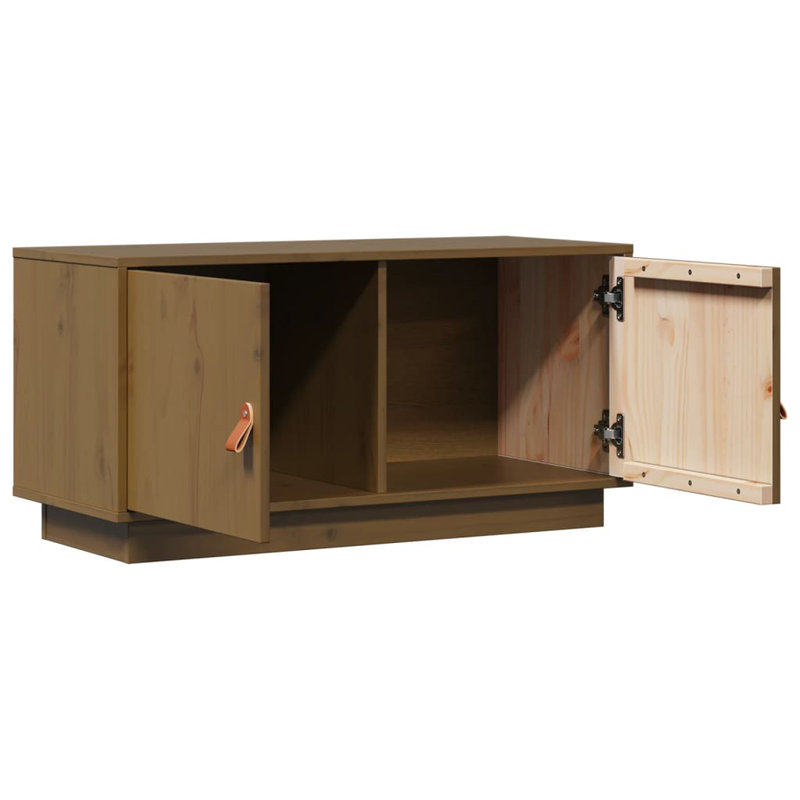 TV Cabinet 80x34x40 cm Solid Wood Pine, Honey Brown