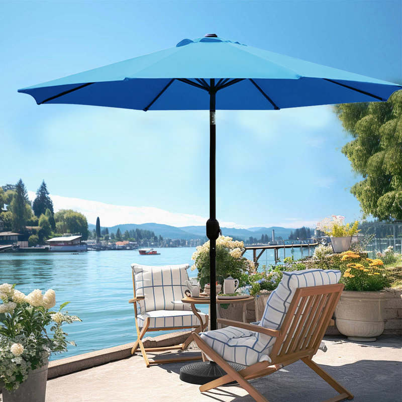 Parasol de marché inclinable 108 pi Jaenis, Bleu