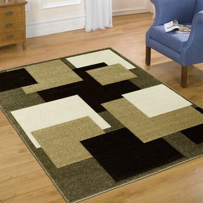 Geometric Green/Beige Area Rug -  AllStar Rugs, 465281-fume-5x7