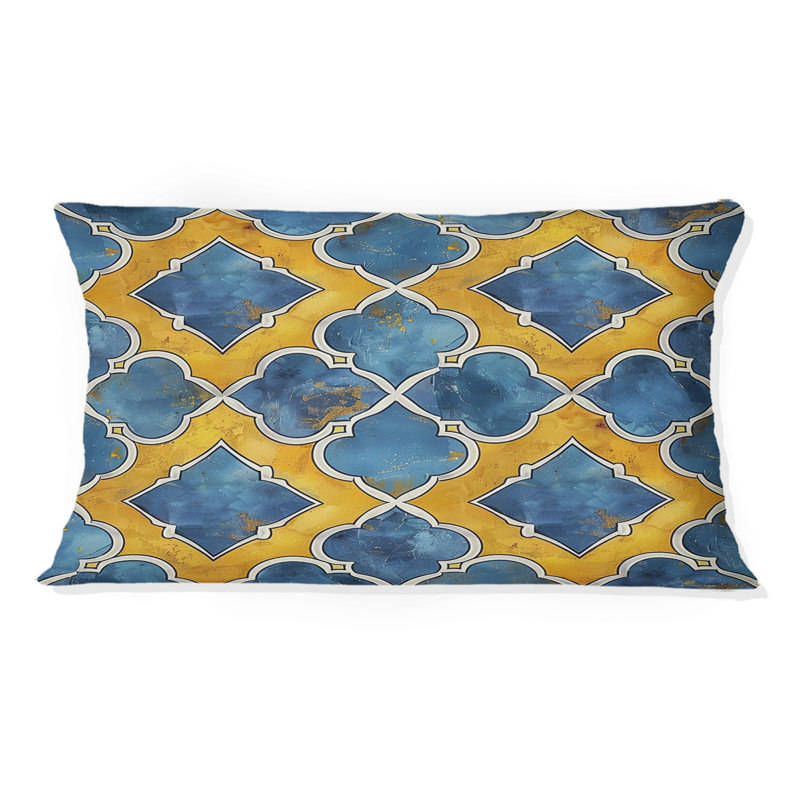 Coussin lombaire jaune Modern Trellis II