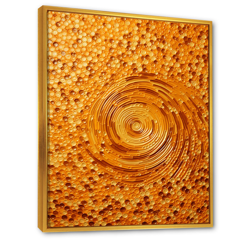 «Abstract Orange Swirl Collages I», art mural abstrait, H 32 po x l 24 po x P 1 po, Cadre flottant doré