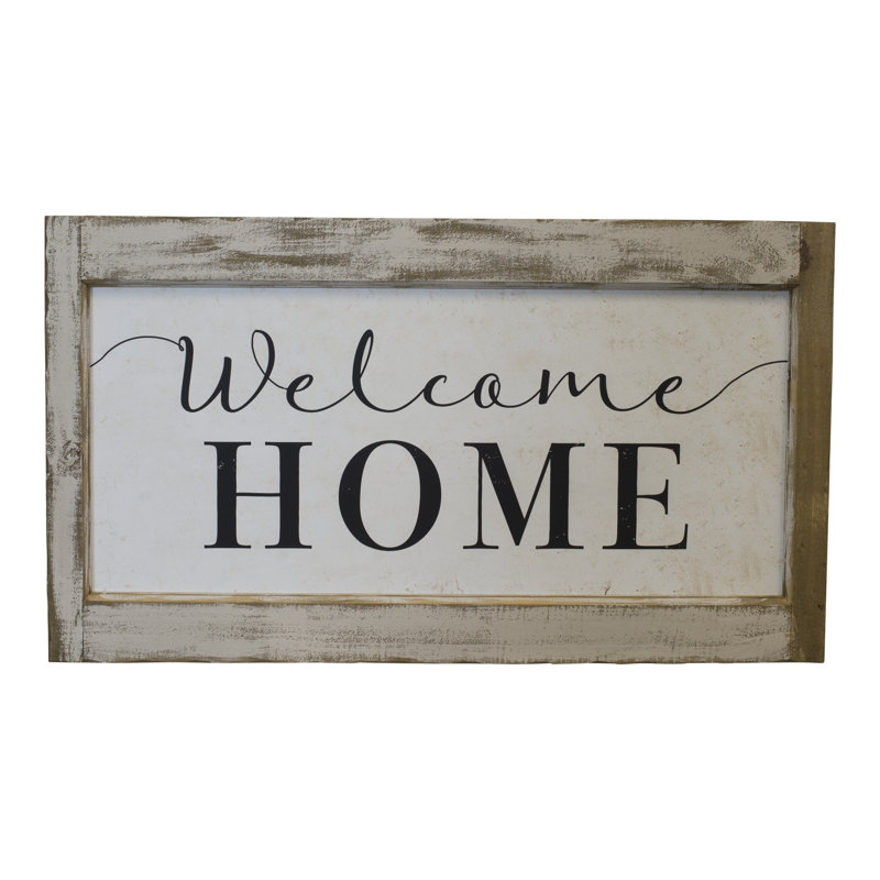 Signe en bois «Welcome»