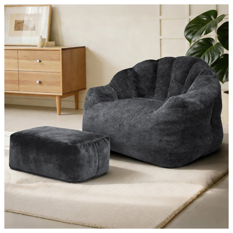 Fauteuil à billes, Tissu noir