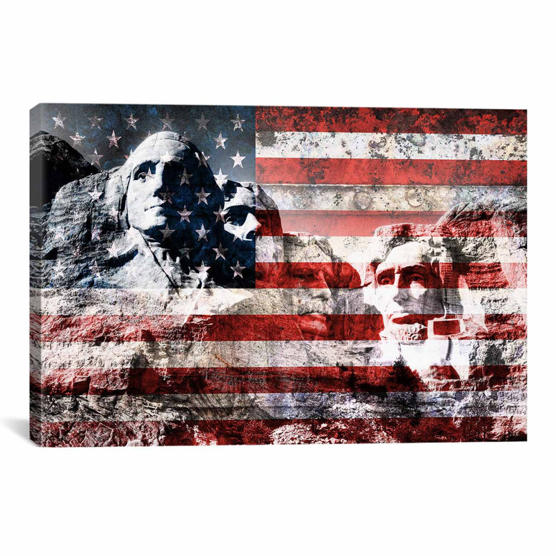 « usa flag fixation », impression sur toile, H 8 po x l 12 po x P 0,75 po