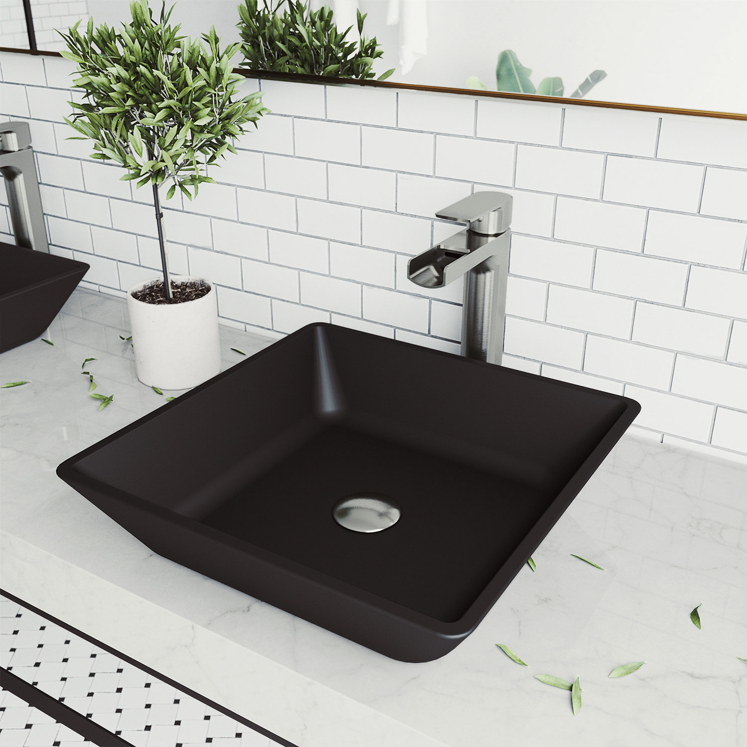 Roma Square Glass Vessel Bathroom Sink