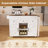 51" Rolling Kitchen Island With Retractable Dining Table And Power Socket - With 2 Drawers And 2 Door Cabinets
