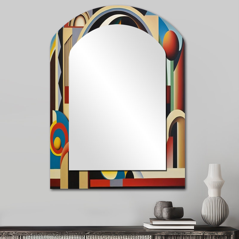 Miroir mural circulaire rétro Dynamics II, 34 po x 25 po