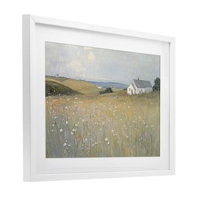 «Homes in the Hills», impression sous verre encadrée, design par Petal Prints Design