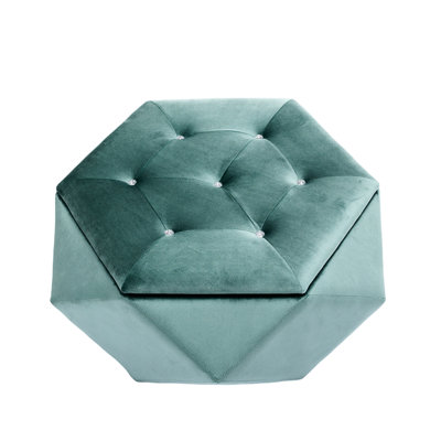 Elegant Velvet Polygon Diamond Storage - Comfortable Seating And Footrest For Bedroom, 34"l X 30.5"w 13.5"h Spacious Home,