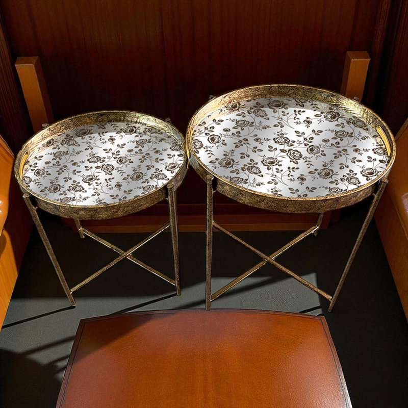 Glass Top Side Table Set