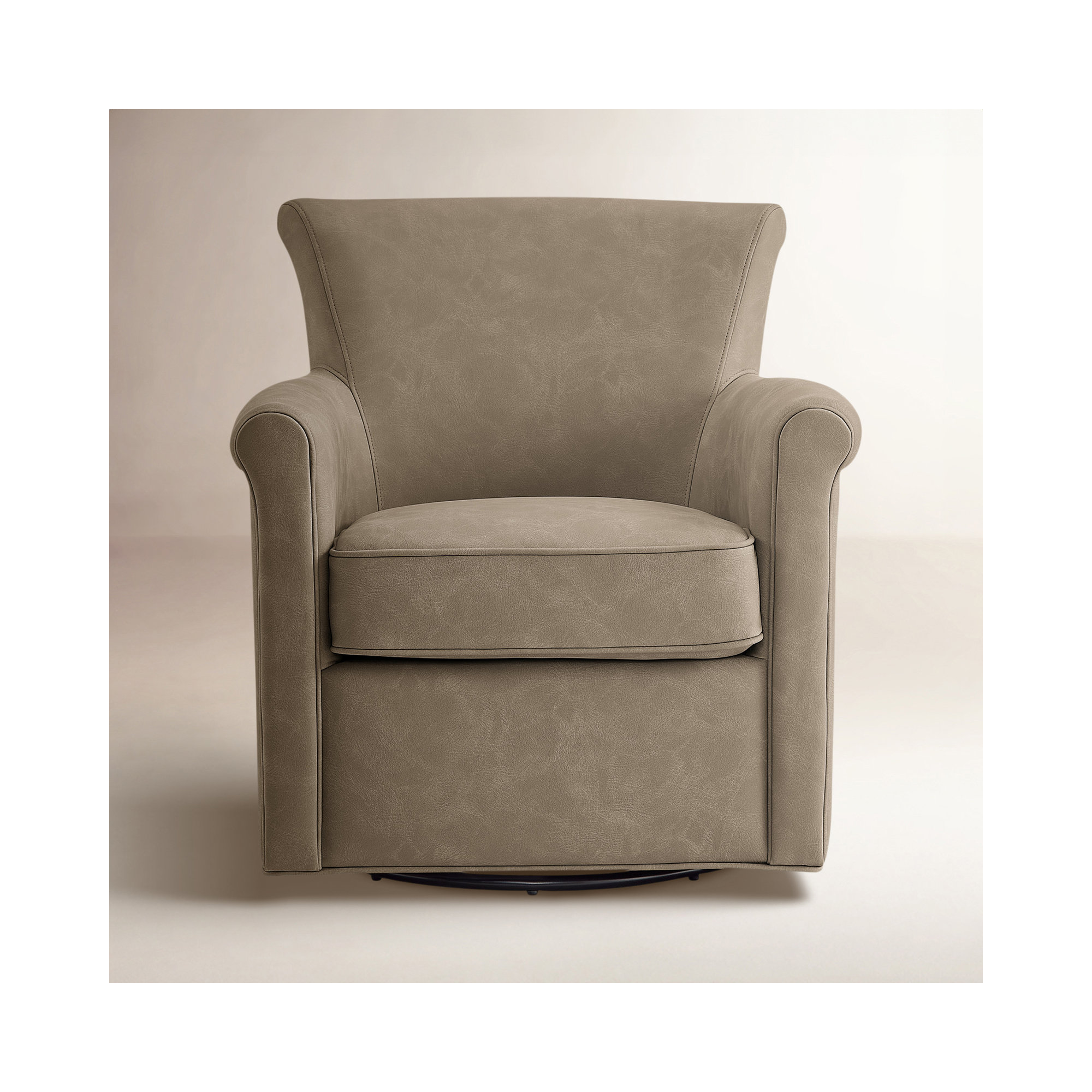 Belmont Faux Leather Swivel Accent Chair - Espresso, Willow