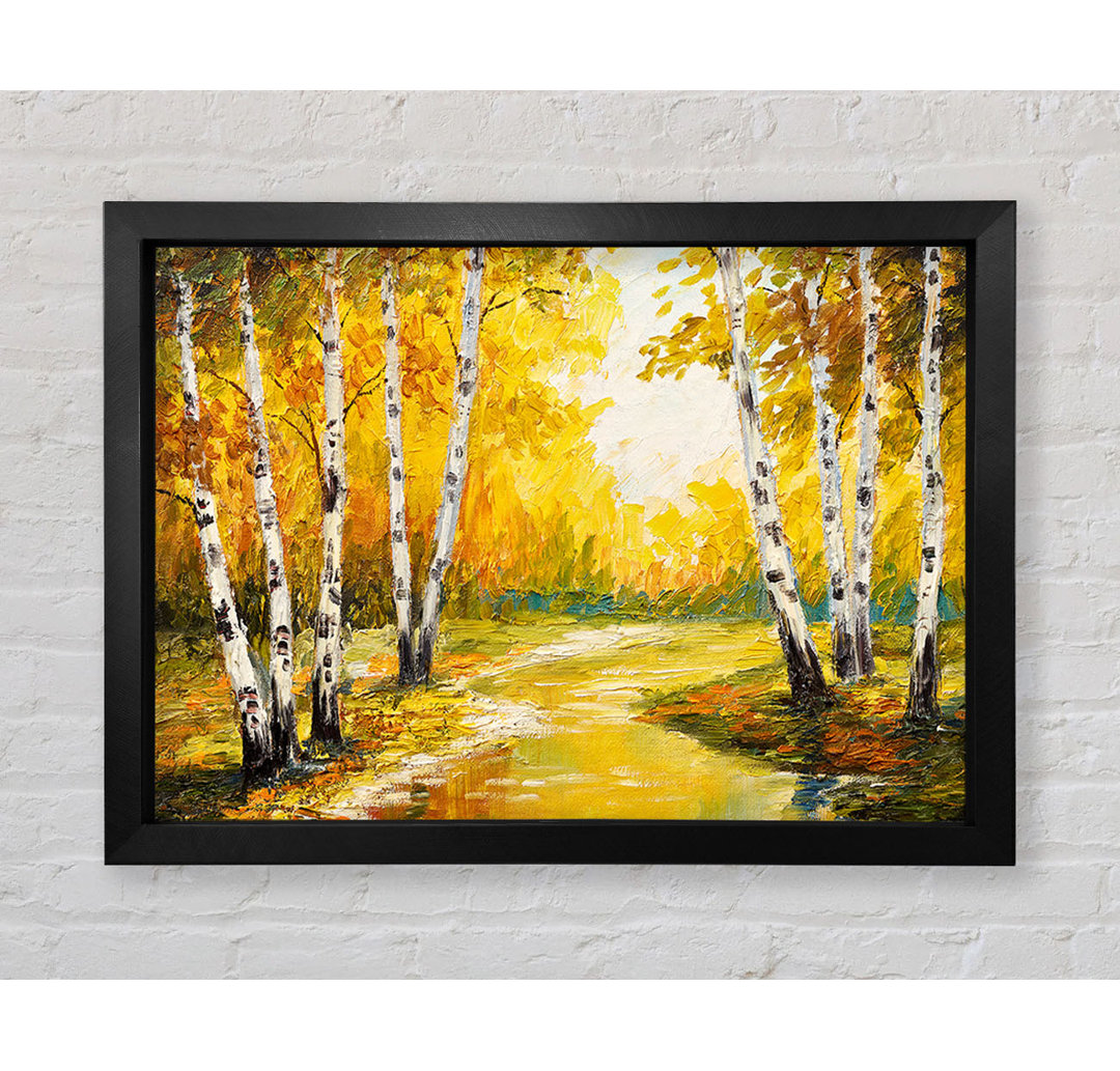 Yellow Silver Birch Walk - Druck