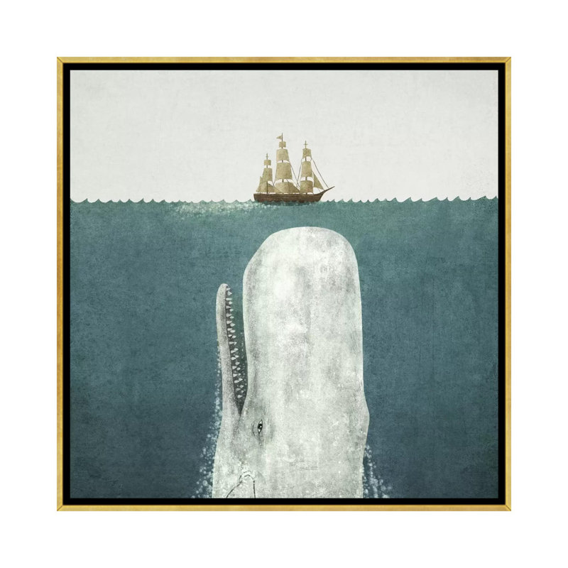 « white baleine », impression sur toile tendue, Toile avec cadre doré, H 12 po x l 12 po x P 1,5 po