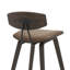 Whiddon Tabouret de bar H à hauteur arrondie en bois brun foncé avec dossier en similicuir-125262772-125262770