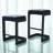 Regan Bar Stool w/Black Leather-Graphite-48367409