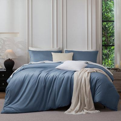 MooMee Duvet Cover Set 600TC 100% Long-Staple Cotton Silky Sateen Look Luxury