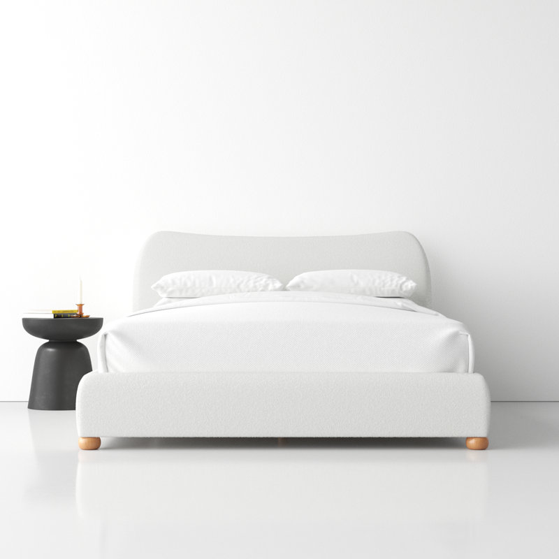 Liza Upholstered Bed, King, Ivory Boucle