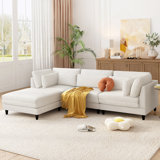 Modern Modular Sectional Sofa with Movable Ottoman, 110 Inch 4 Seat  Sofa Set with 5 pillows, Unique Piping Stitch Design, Convertible L-Shaped Sofa for Living Room, Office & Spacious Rooms