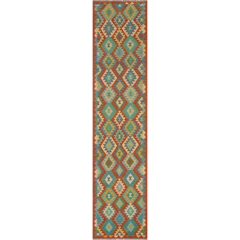 Tapis de couloir en laine noué à la main de style sud-ouest 2 pi 8 po x 13 pi 1 po Cedorah