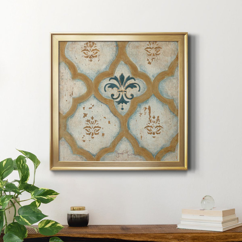 Villa Umbra IV - Peinture sur toile encadrée, H 26,5 po x l 26,5 po x P 1,5 po, Or
