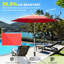 Parasol de patio de 7,5 pi, rouge brique, résistant et imperméable, 6 nervures fermes, mécanisme à manivelle facile à incliner pour la terrasse de la cour extérieure