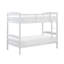 Lit simple superposé simple avec garde-corps et échelle, structure en bois blanc pour chambre d'enfant