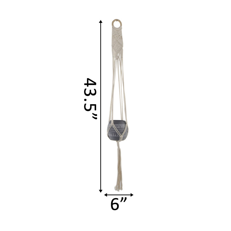 Oaklynn Ceramic Hanging Planter, Gray