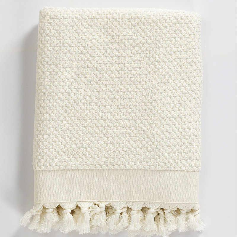 Drumm 100% Cotton Waffle Bath Sheet, Off White